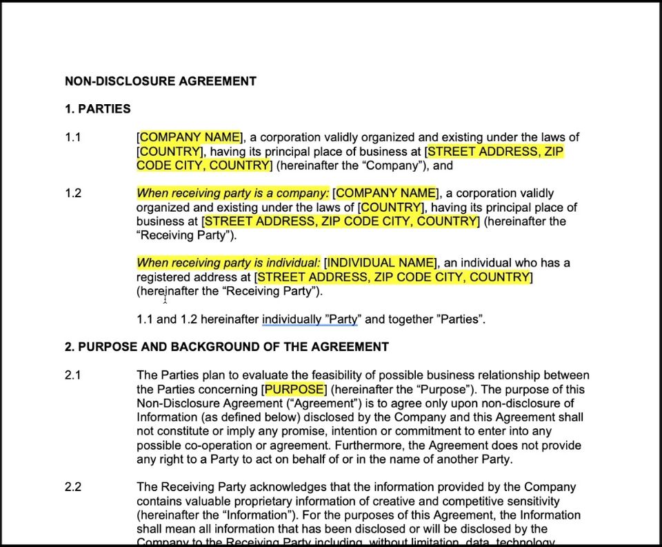Non-disclosure Agreement (One-sided)